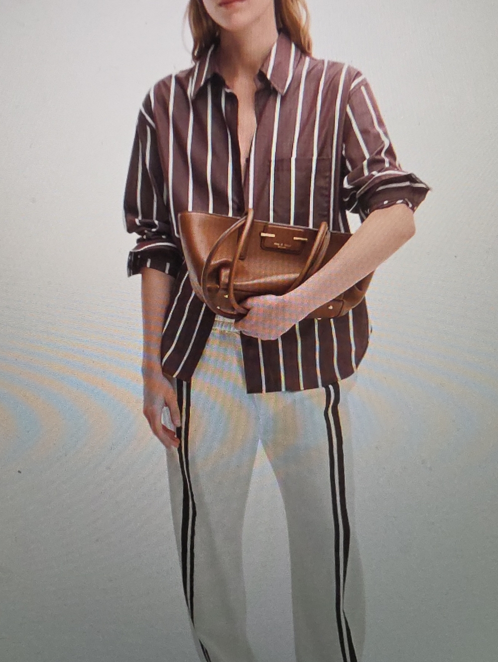 RAG & BONE Dark Berry Stripe Max Stripe Shirt Size XS